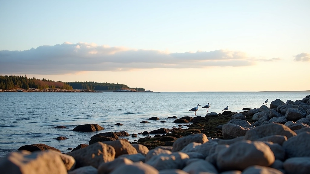 Saaremaa rannikmaastik päeva jooksul, muutuvad värvid horisondi ääres